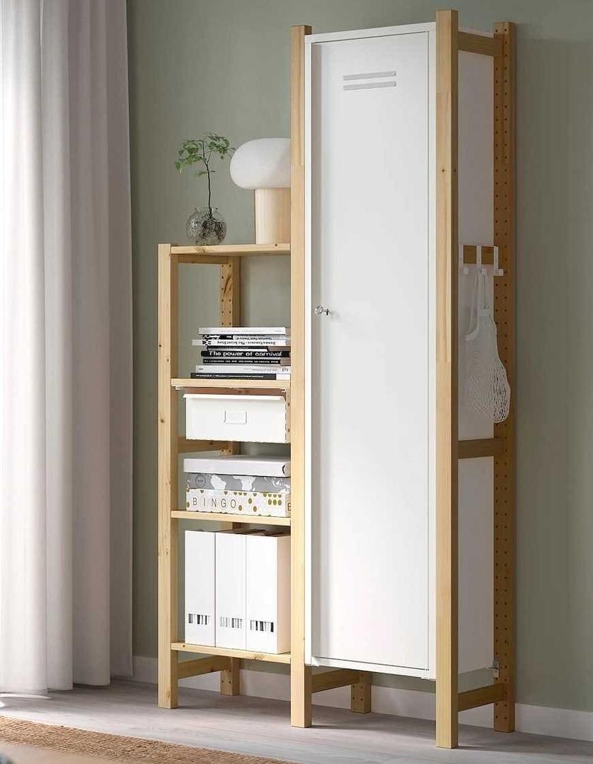 Estantería con armario IVAR 2 secciones baldas pino de Ikea