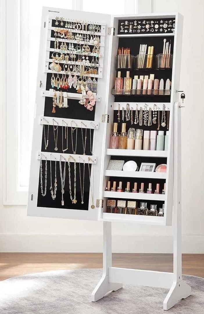 SONGMICS Espejo Armario Joyero con 2 Organizadores de Cosméticos de Amazon