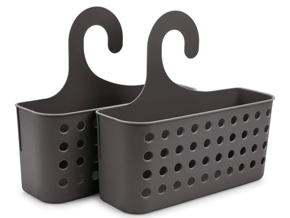 Juego de 2 cestas organizadoras de ducha colgantes Plastic Forte