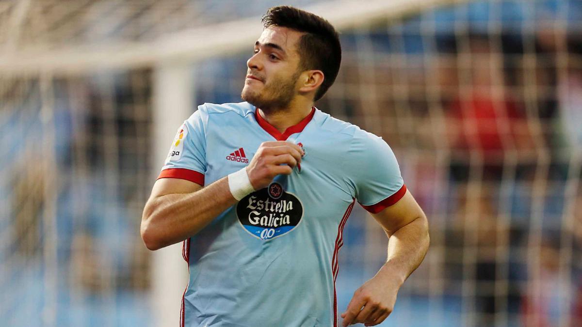 Maxi Gómez celebra un gol con la camiseta del Celta de Vigo