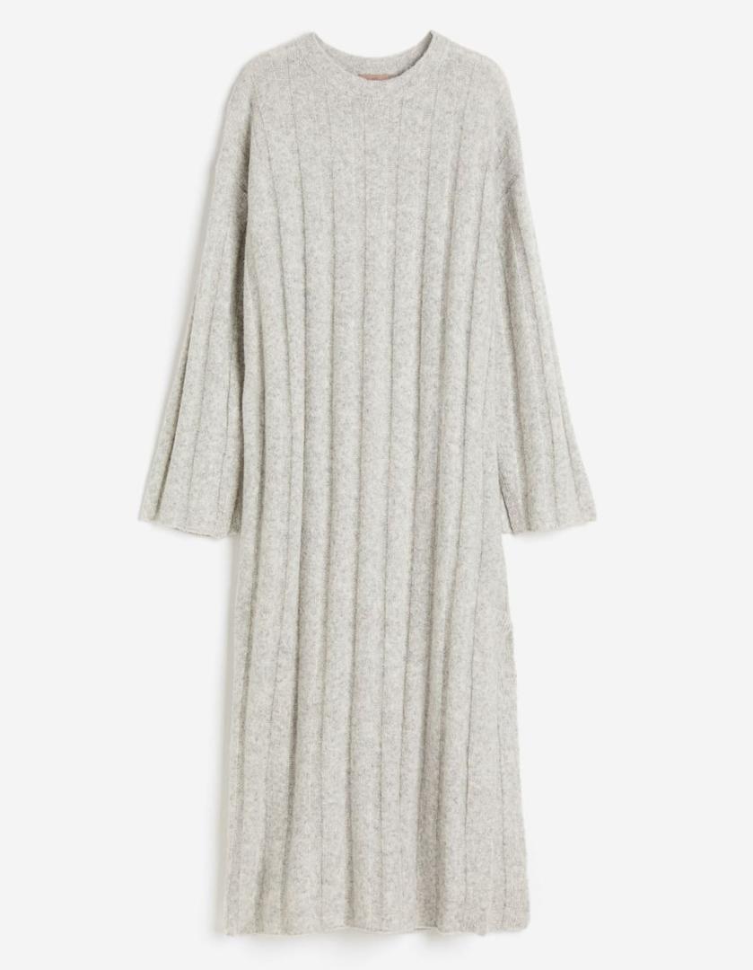 Vestido oversize en punto de canalé de H&M