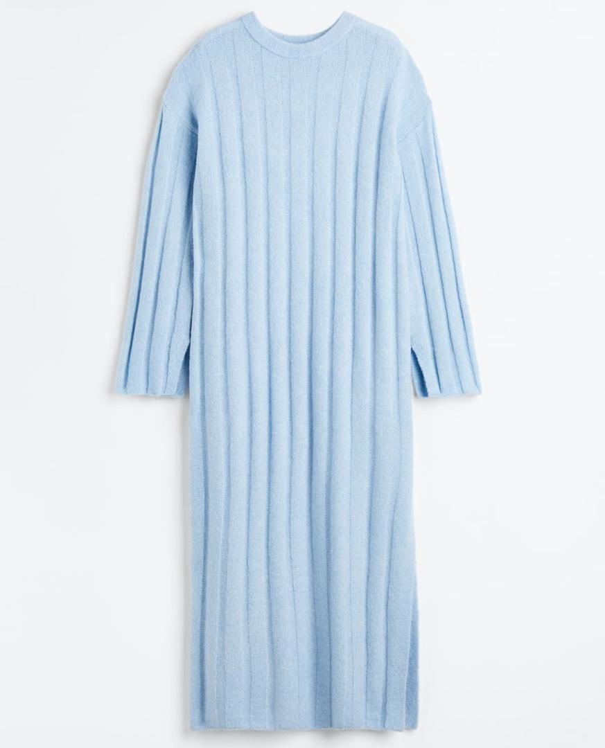 Vestido oversize en punto de canalé de H&M