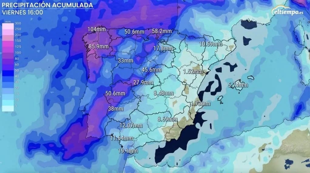 Precipitaciones en España para el próximo viernes 27 de octubre | ElTiempo.es