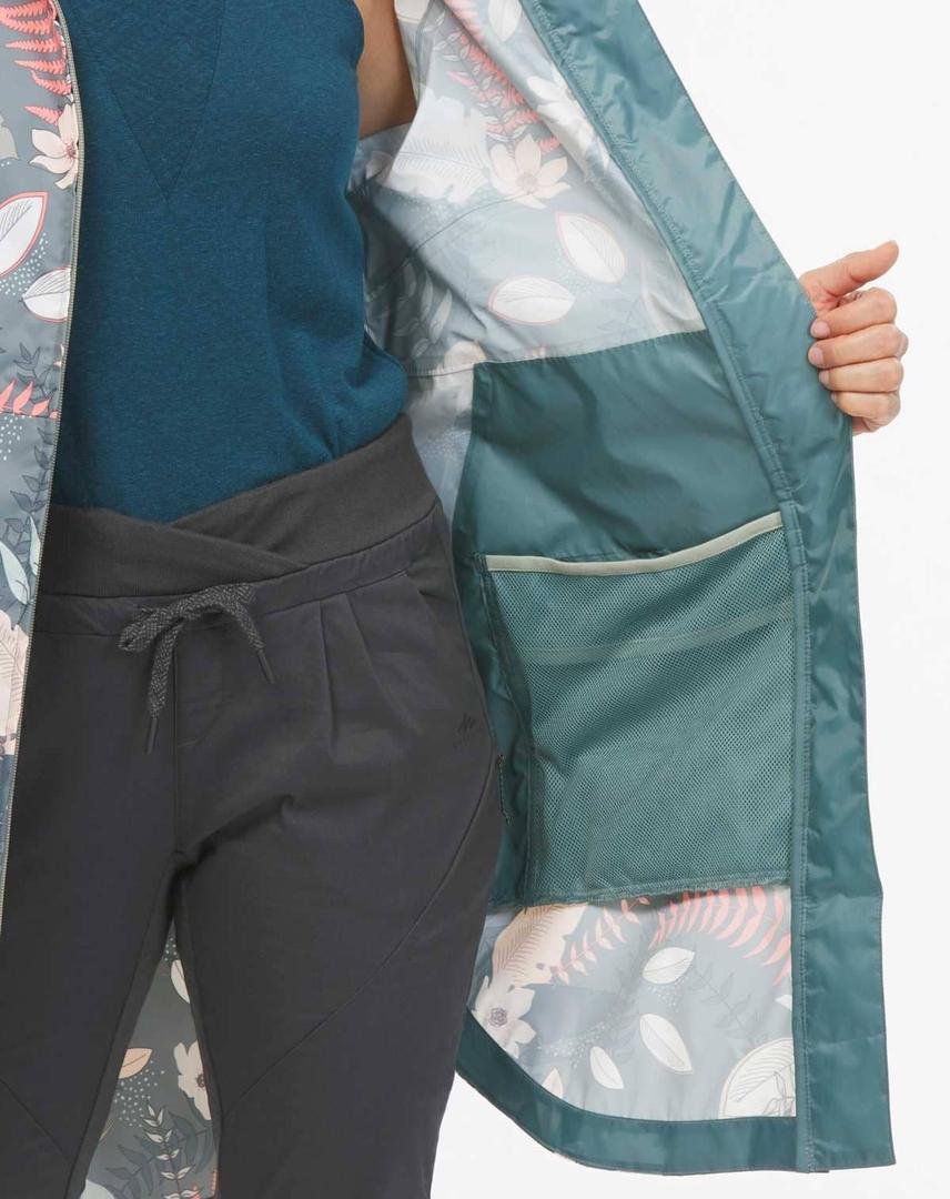 Chubasquero largo de montaña y trekking Mujer Quechua Raincut Long