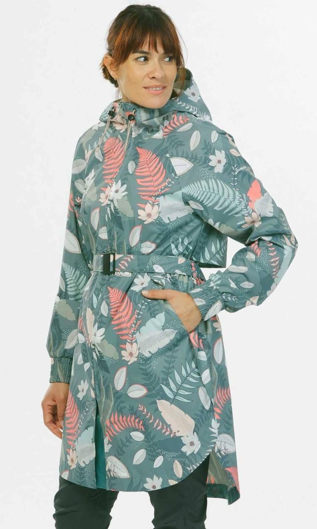 Chubasquero largo de montaña y trekking Mujer Quechua Raincut Long