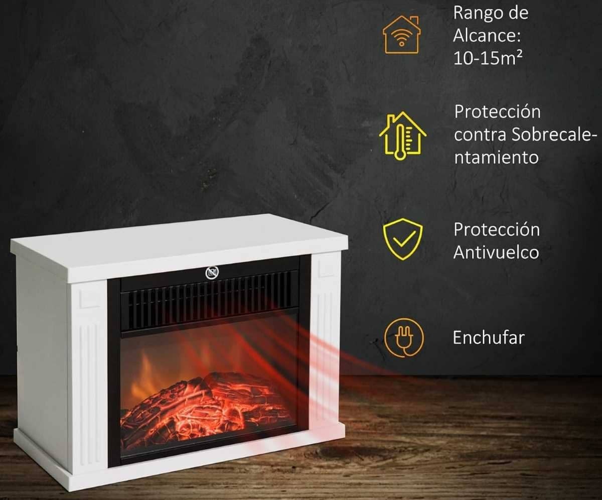 HOMCOM Portátil Mini Estufa Eléctrica Chimenea Pequeña de Amazon