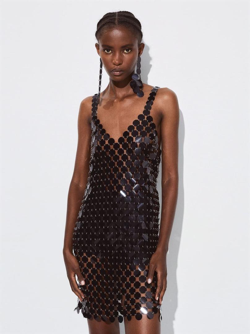 Vestido corto con motivo de lentejuelas de Parfois