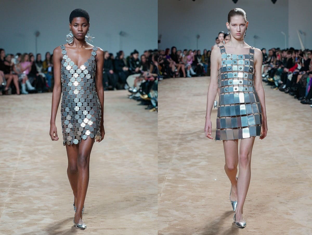 Vestidos metalizados del desfile AW 23-24 de Paco Rabanne