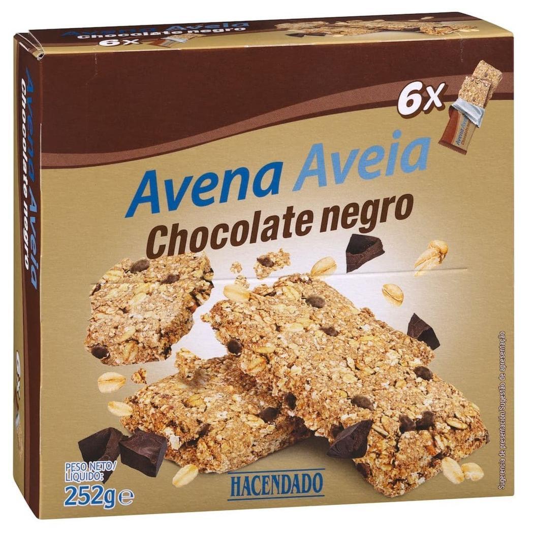Barritas de avena con chocolate negro Hacendado