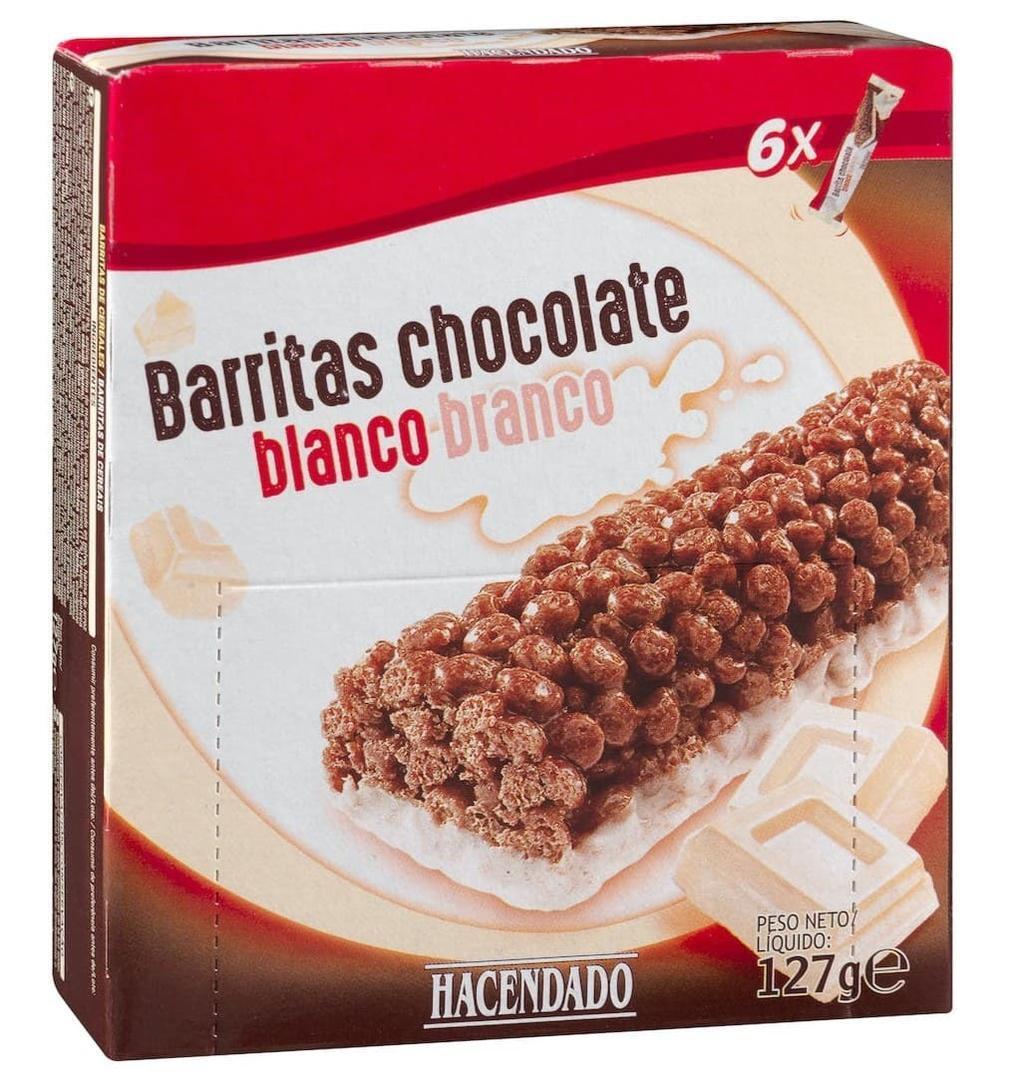 Barritas de cereales con chocolate blanco