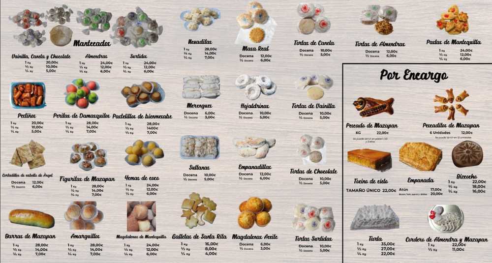 Catálogo de dulces de Santa Rita