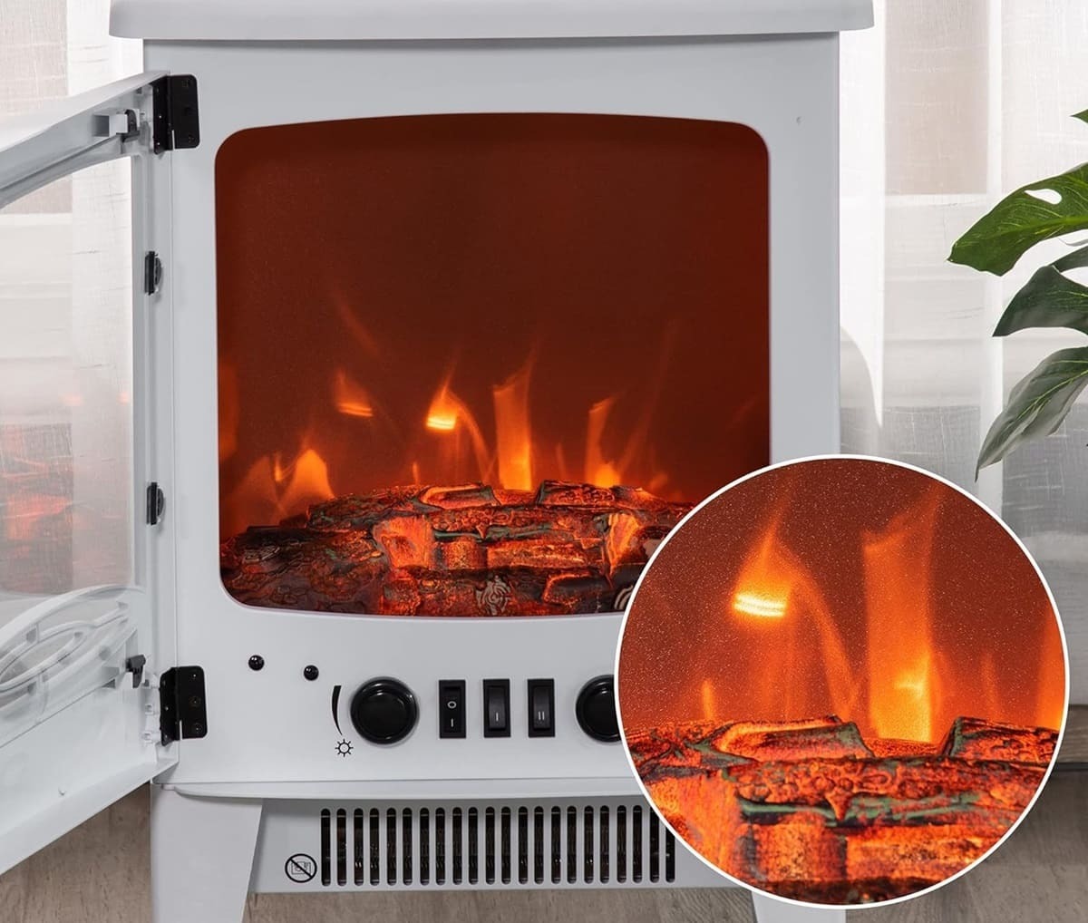 Chimenea eléctrica portátil modelo HOMCOM en Amazon