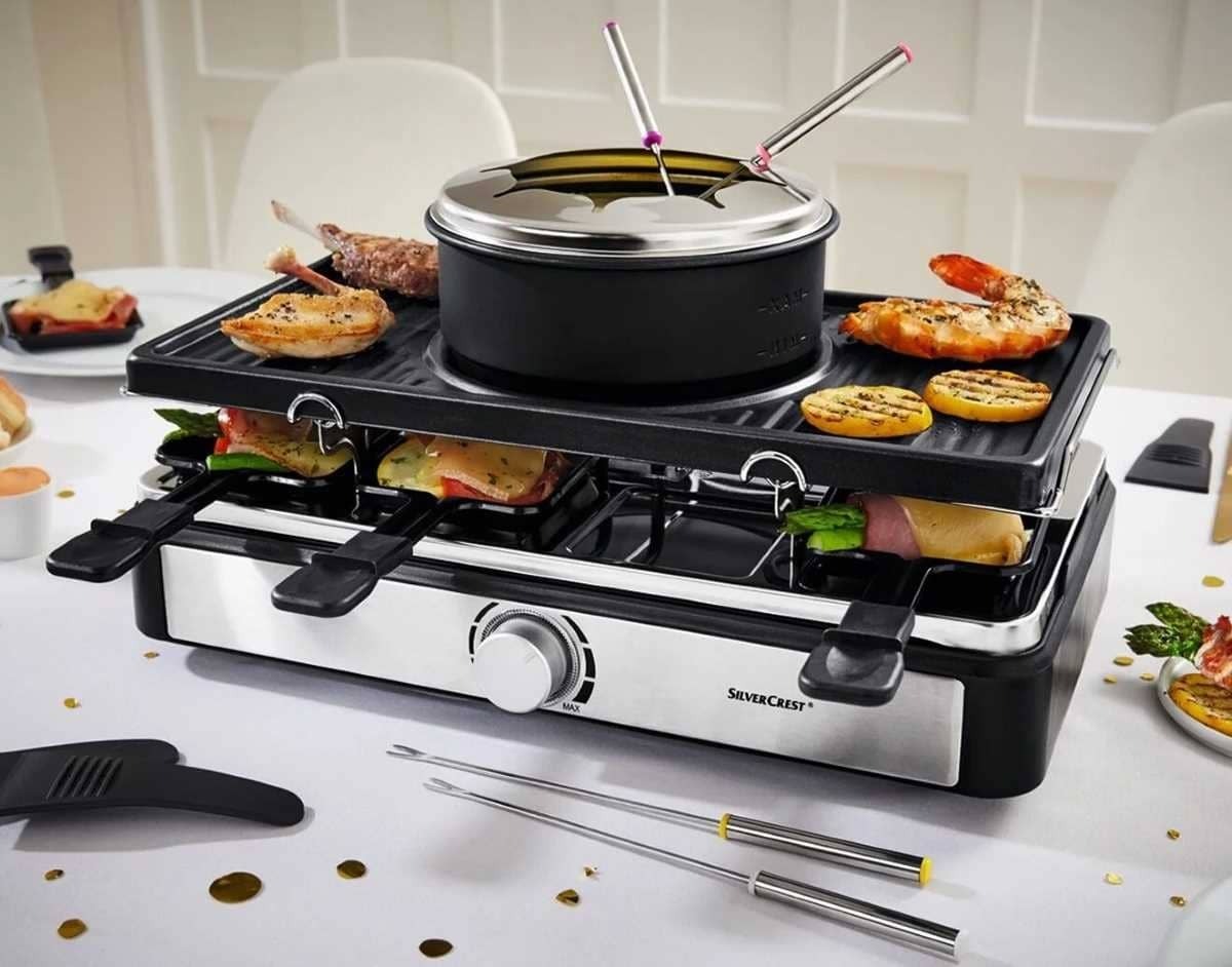 Set de raclette, parrilla y fondue 1400 W de Lidl