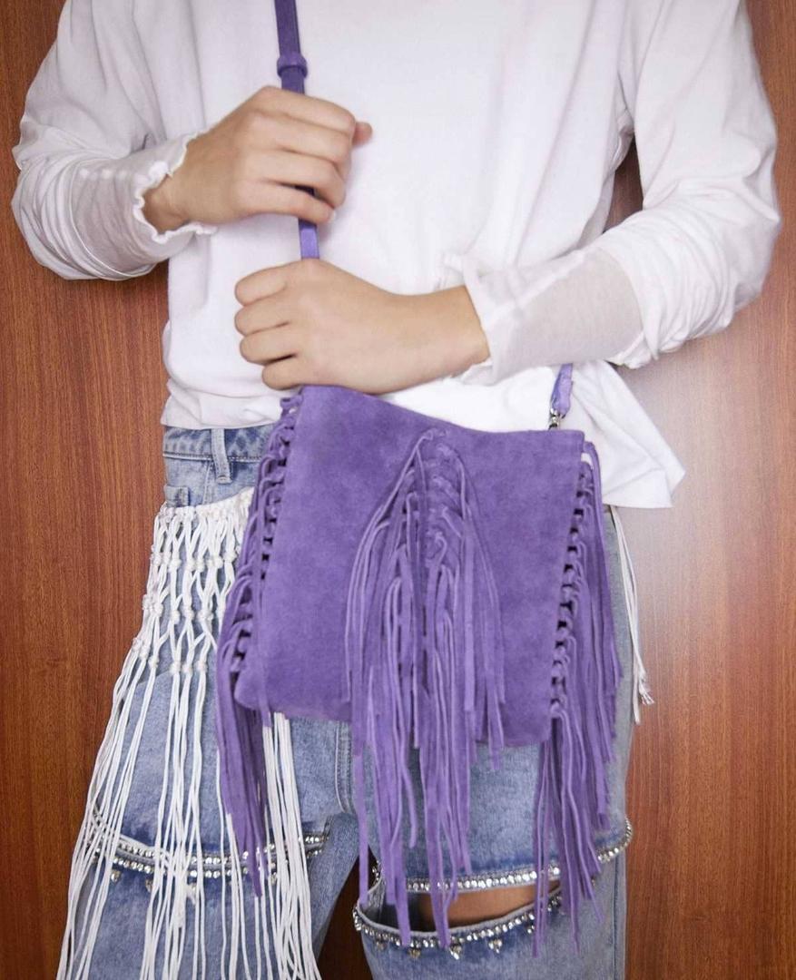 Bolso de piel pequeño con flecos de Parfois