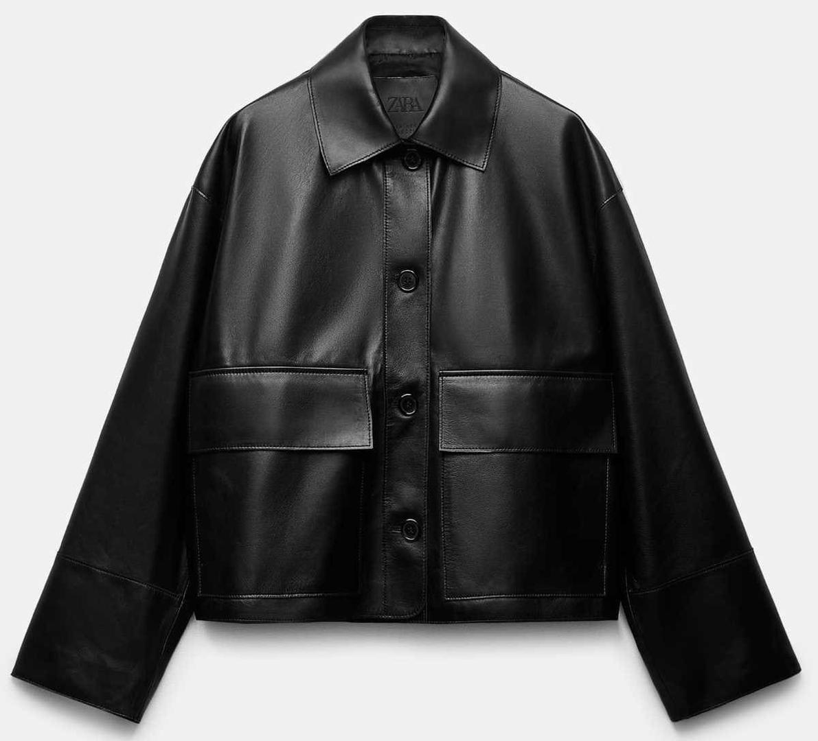 Chaqueta bolsillos zw leather collection de Zara