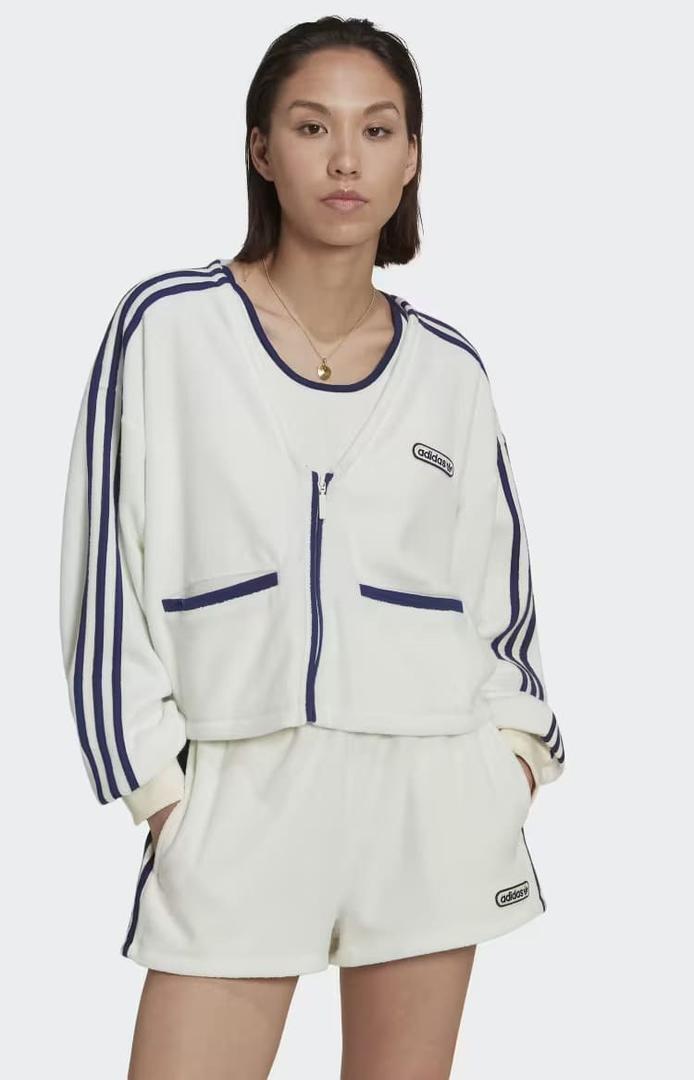 Chaqueta Crop Towel Terry de estilo vintage de Adidas