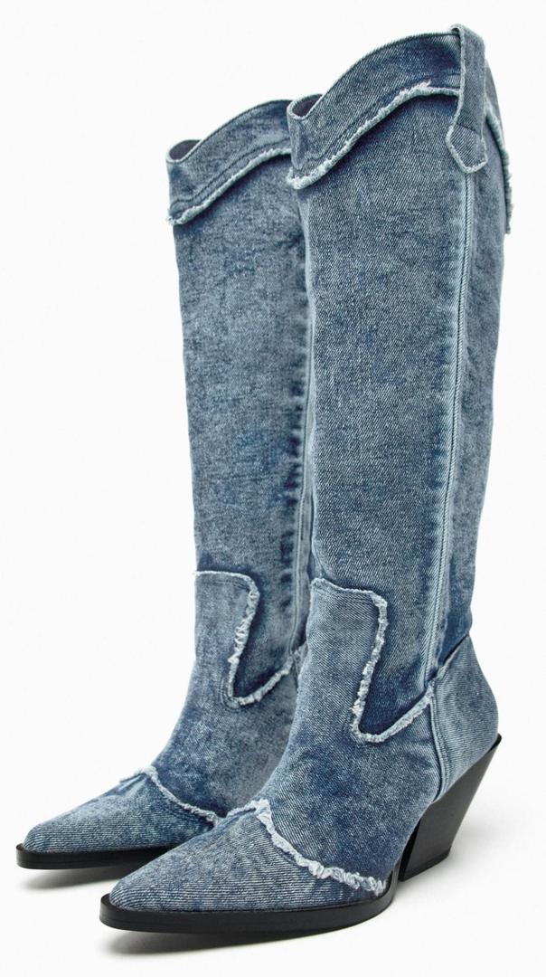 Bota cowboy denim
