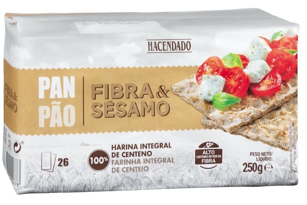 Pan de fibra y sésamo Hacendado