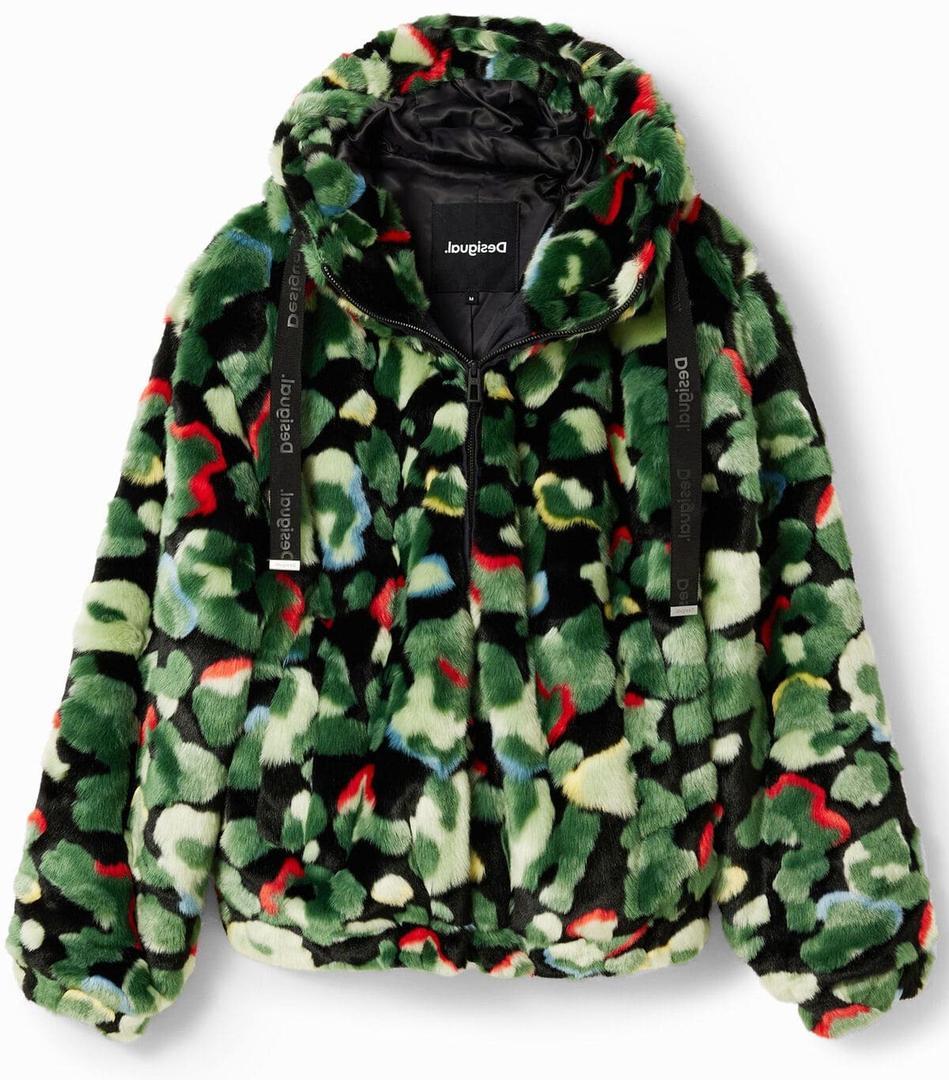 Chaqueta camo con efecto pelo de mujer de Desigual