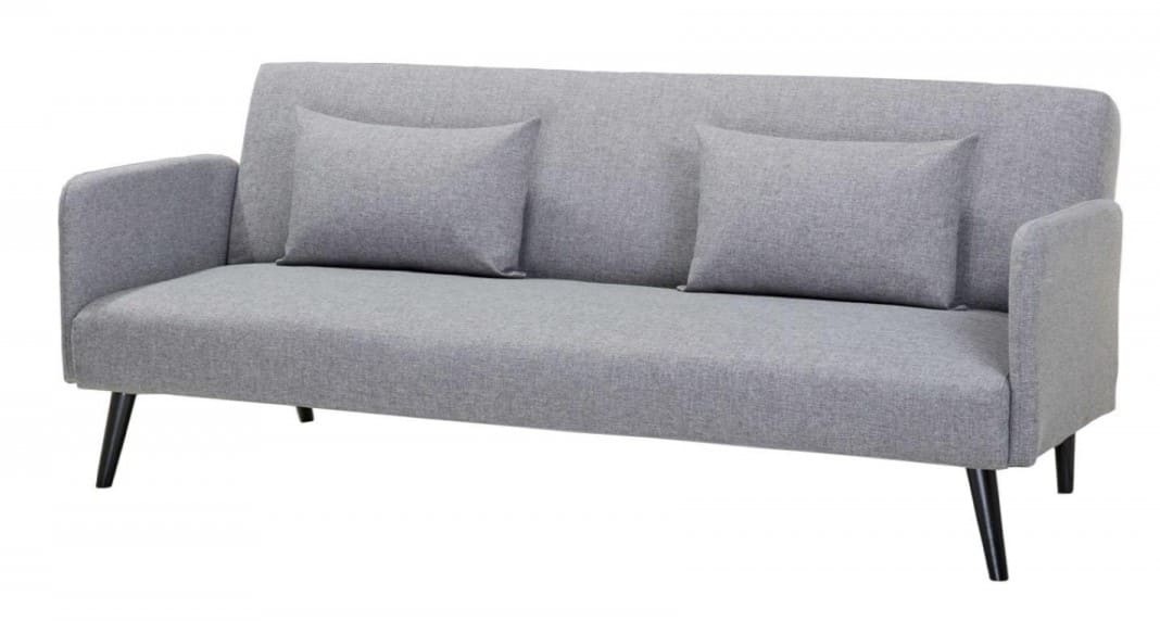 Sofá cama de 3 plazas textil con 2 cojines
