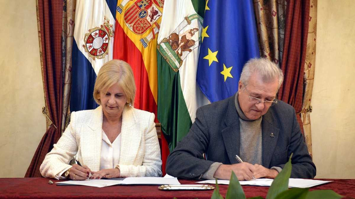 Firma del convenio con la Asociación de Belenistas de Jerez