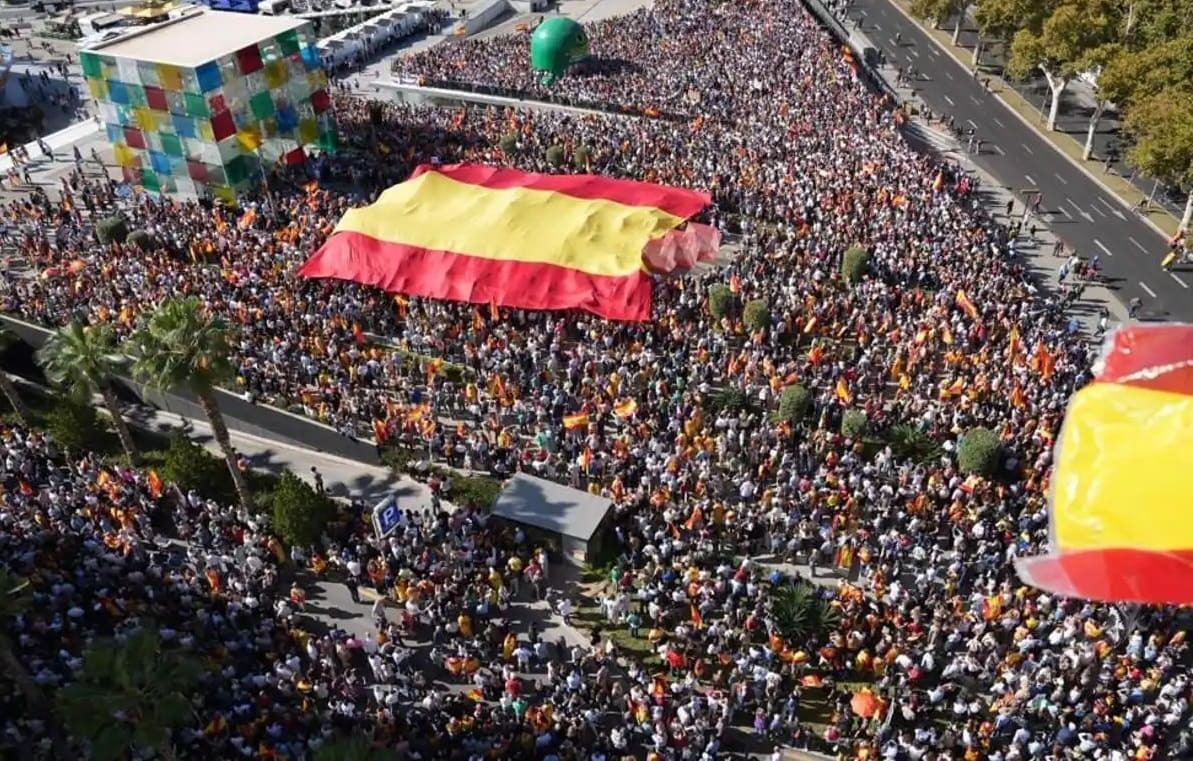 Manifestación contra la amnistía en Málaga