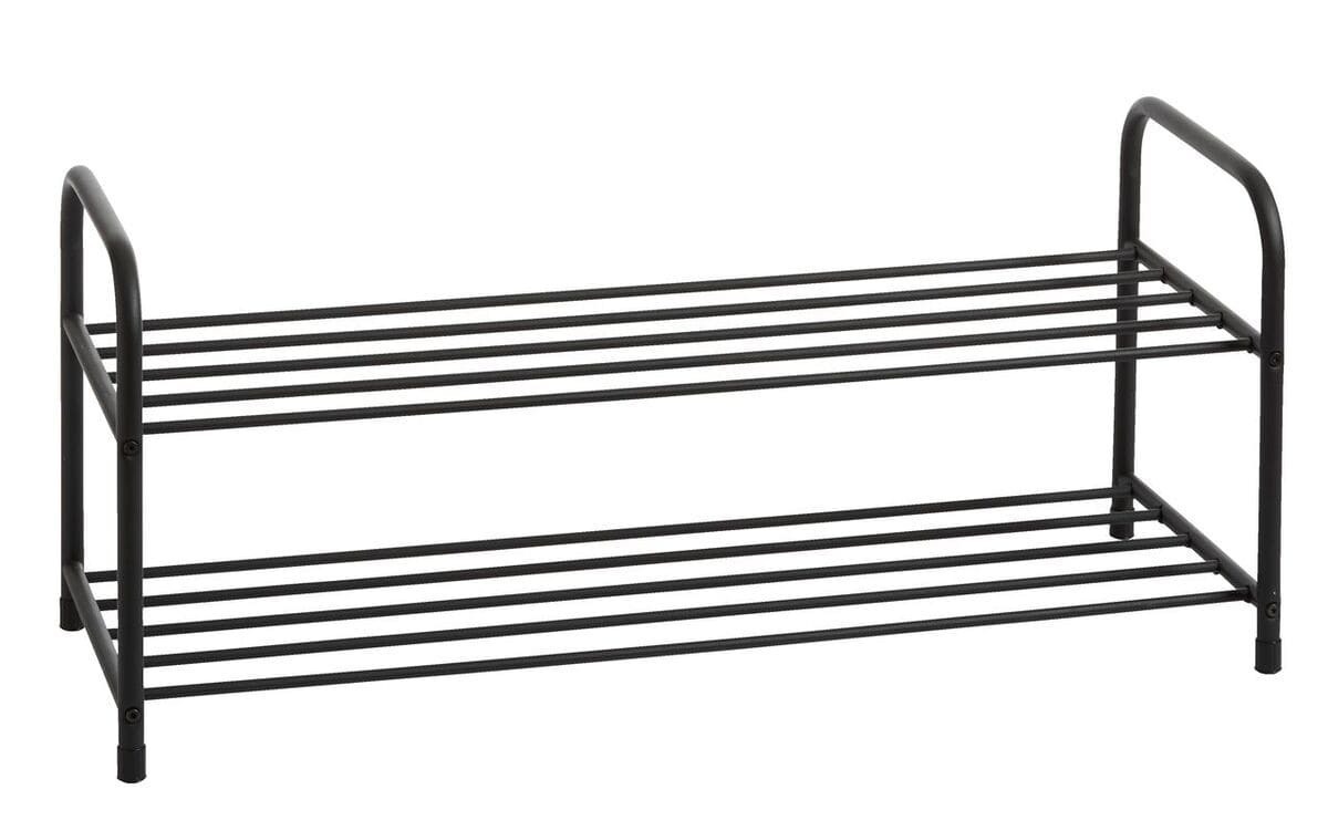 Mueble zapatero HALS con dos estantes de color negro en Jysk