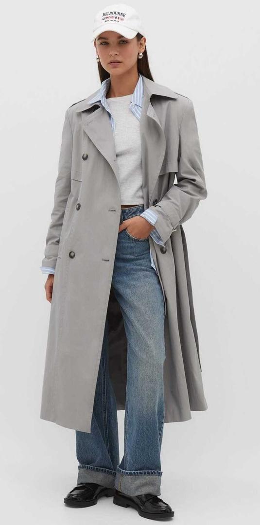 Trench largo armado de Stradivarius