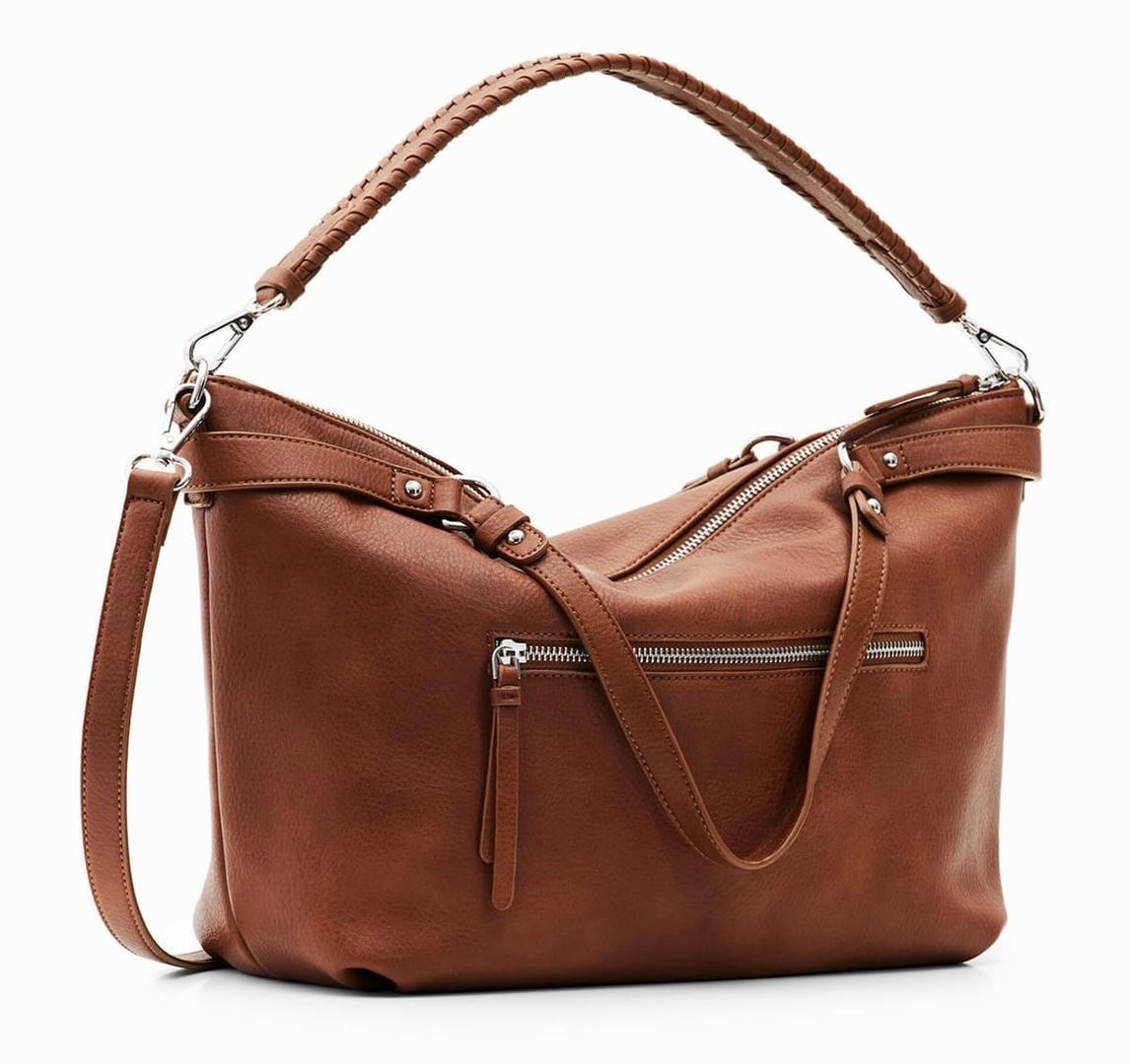 Bolso grande liso con doble asa de Desigual