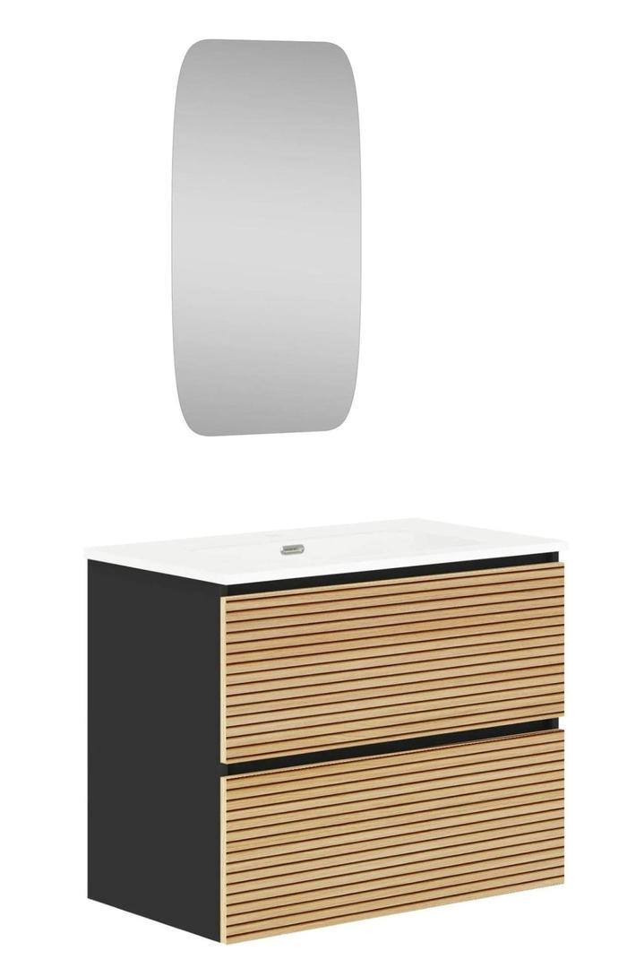 Mueble de baño con lavabo y espejo Japón de Leroy Merlin