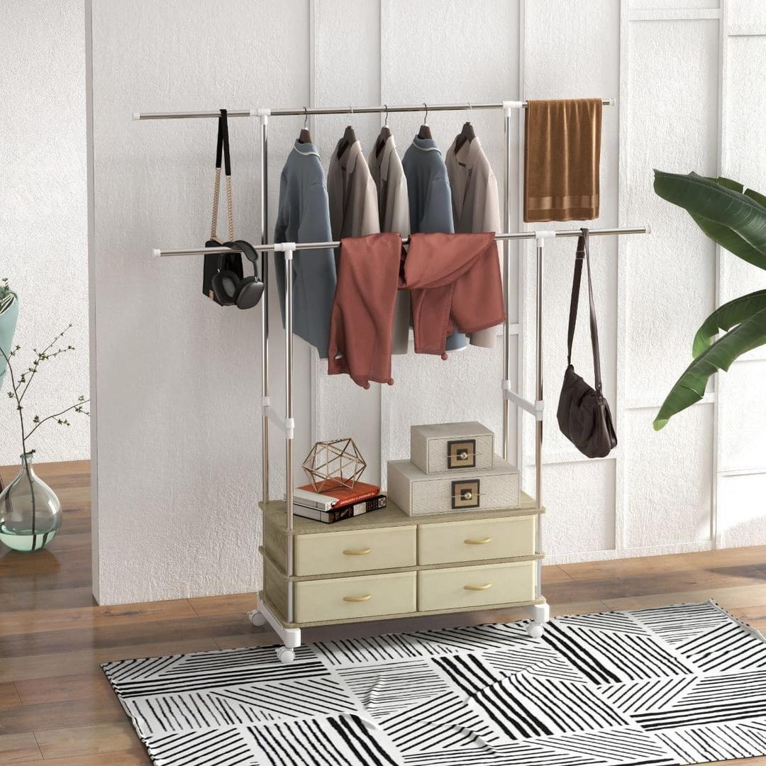 Perchero de ropa con 4 cajones HOMCOM