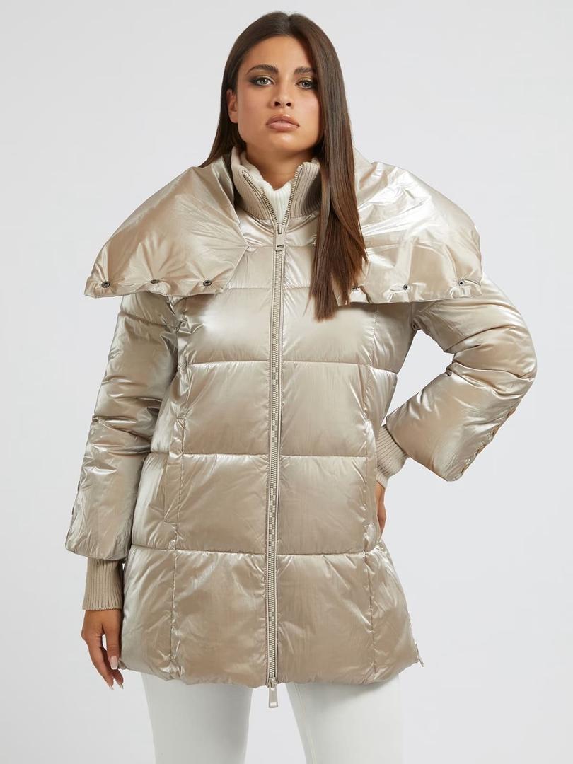 Abrigo acolchado largo laminado de Guess