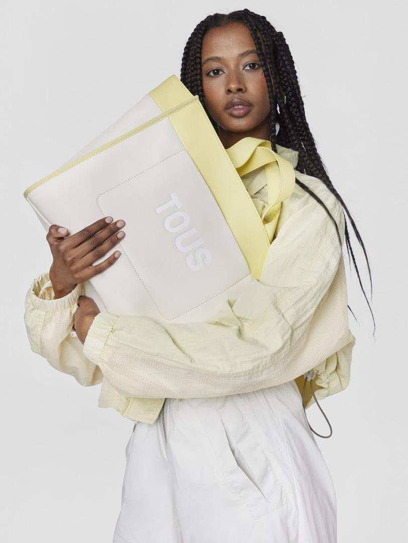 Bolso tote maya blanco y amarillo de Tous