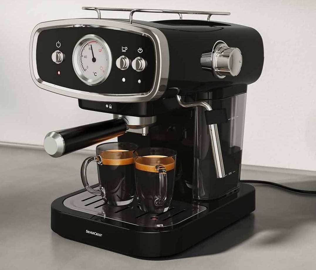 Cafetera vintage espresso de Silvercrest en Lidl
