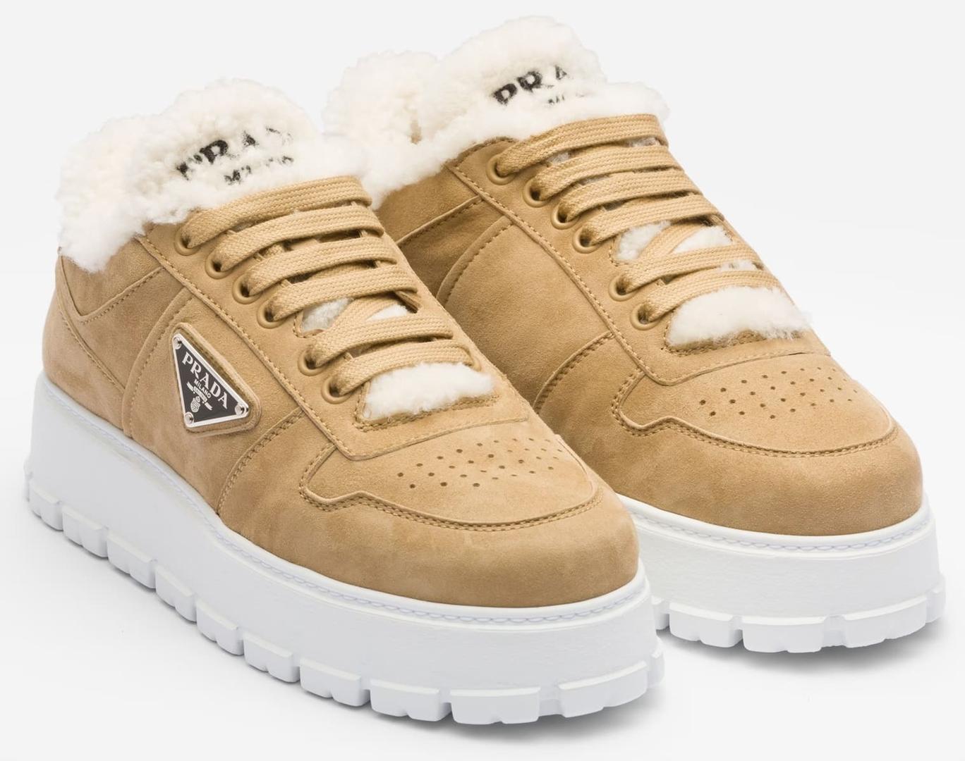 Zapatillas de ante con logo de Prada