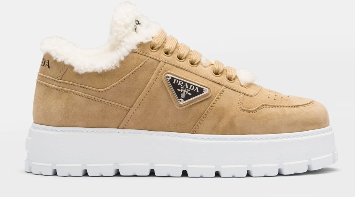 Zapatillas de ante con logo de Prada