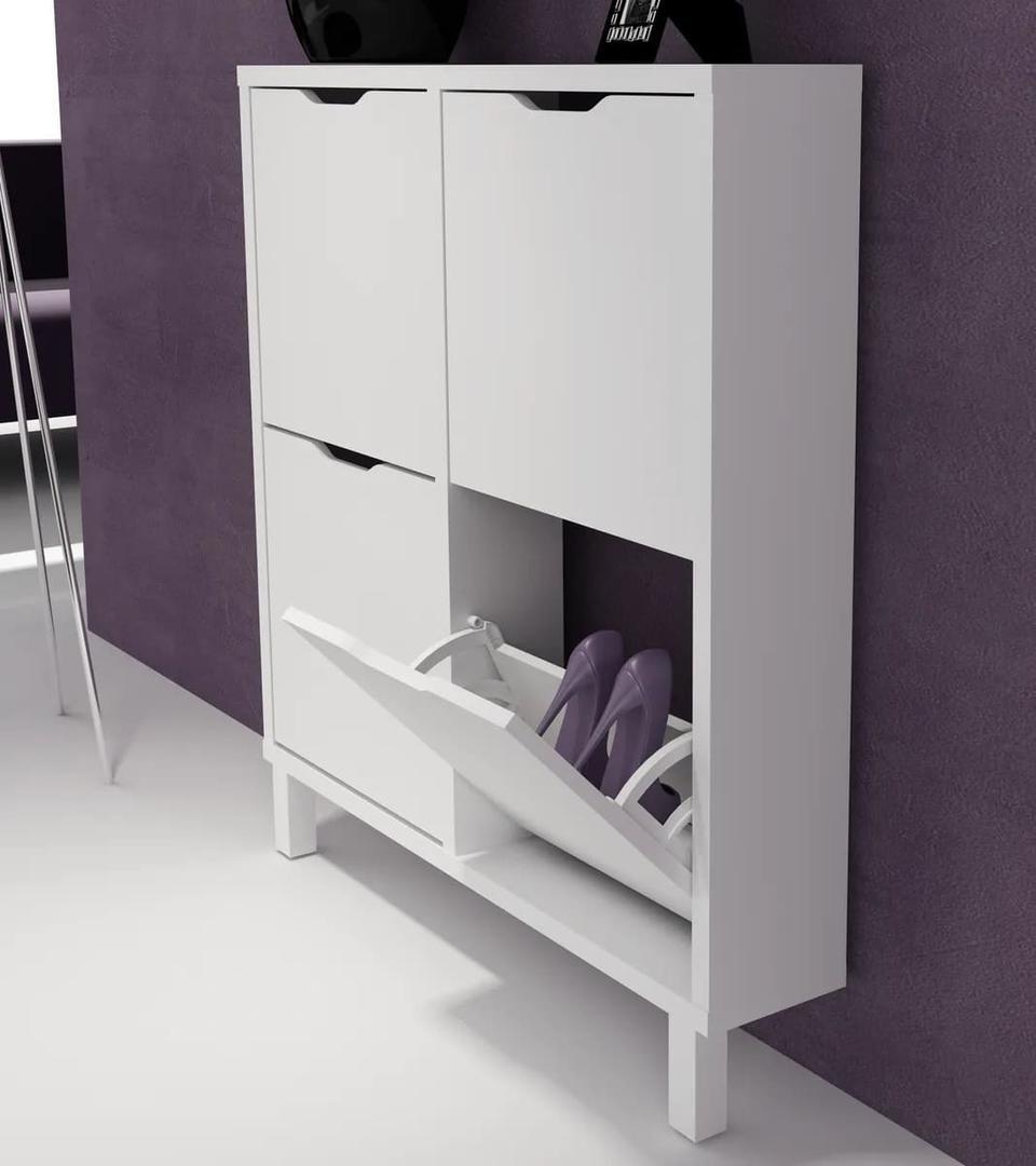 Zapatero Dublin blanco para 12 pares de zapatos de Leroy Merlin