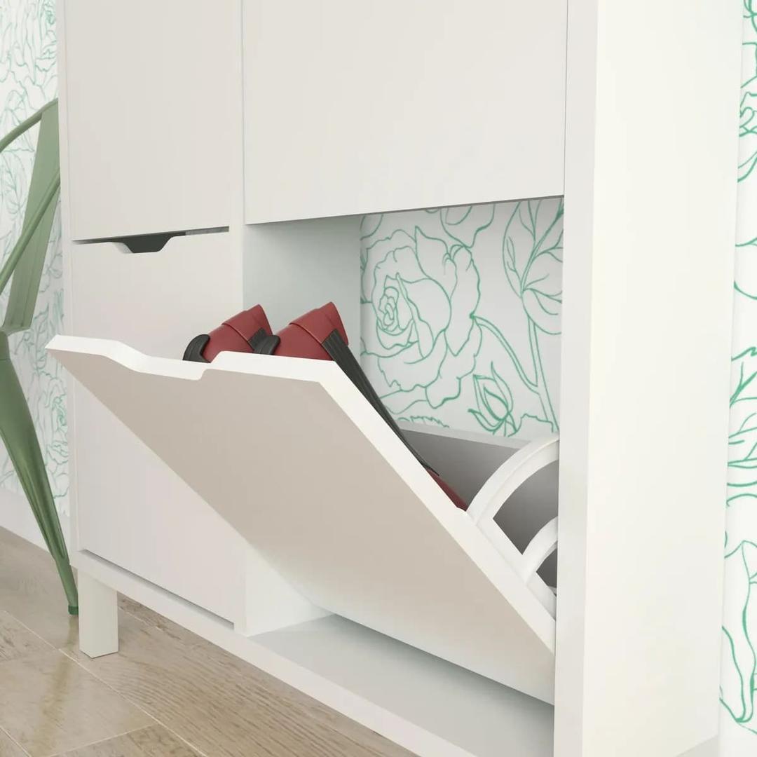 Zapatero Dublin blanco para 12 pares de zapatos de Leroy Merlin