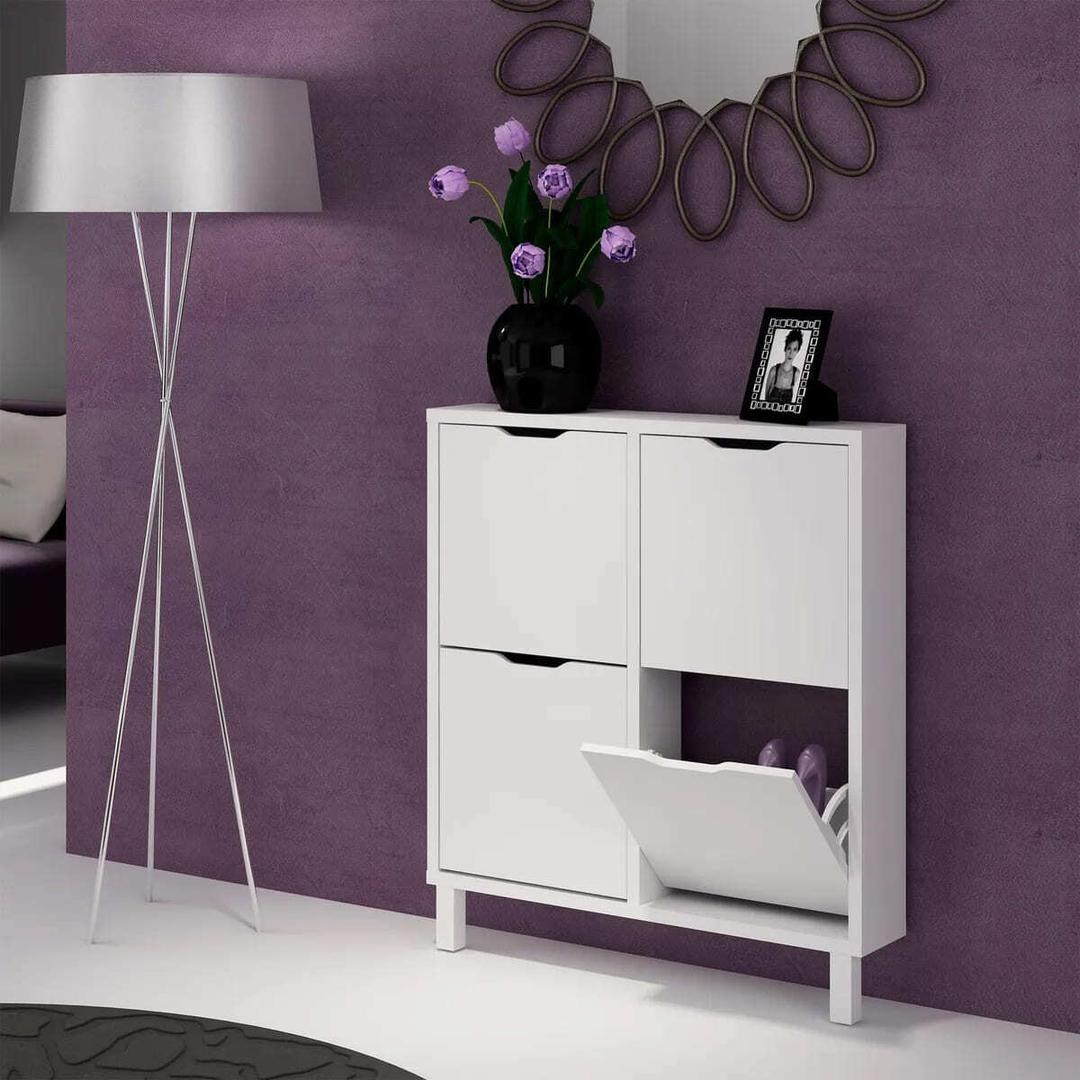 Zapatero Dublin blanco para 12 pares de zapatos de Leroy Merlin