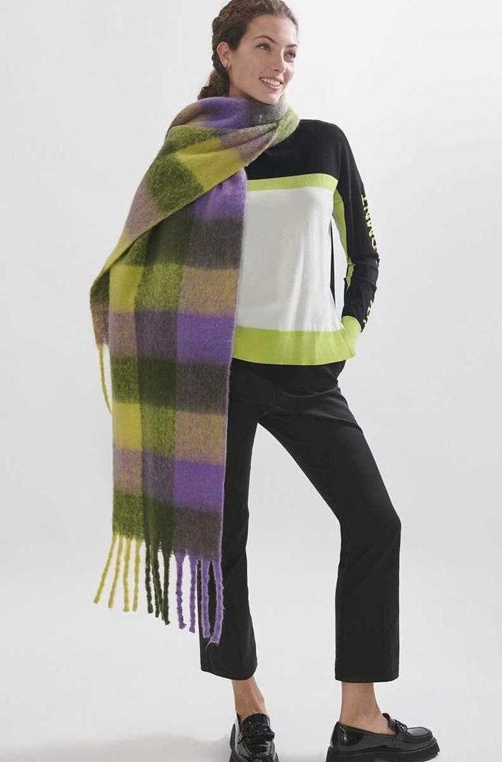 Lola Casademunt Bufanda de cuadros en tres colores