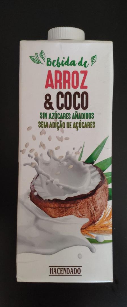 Bebida de coco y arroz sin azucares añadidos