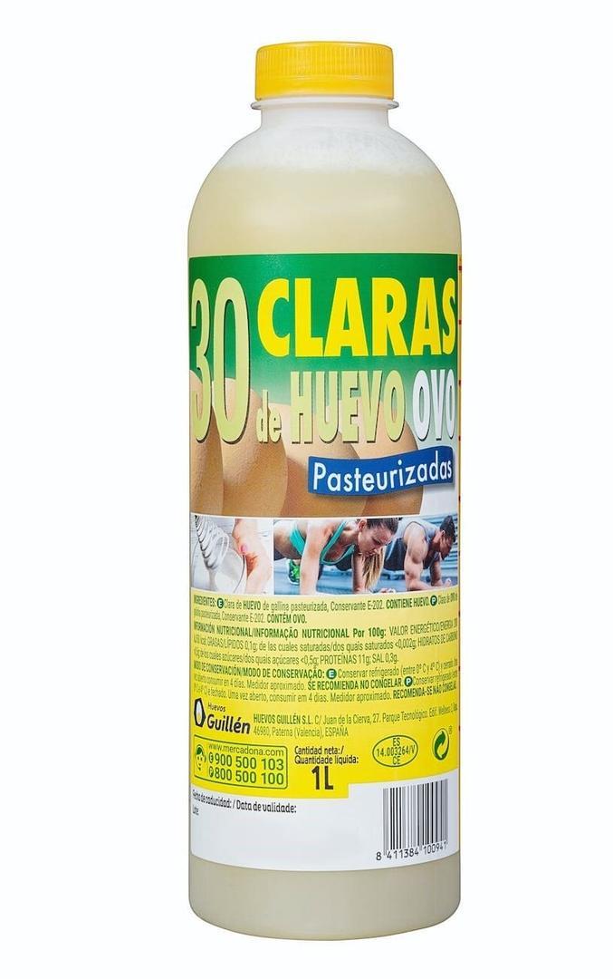 Claras de huevos líquidas y pasteurizadas