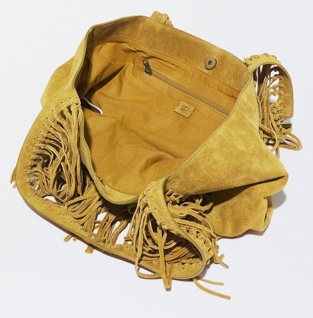 Bolso shopper de hombro de piel con flecos de Parfois