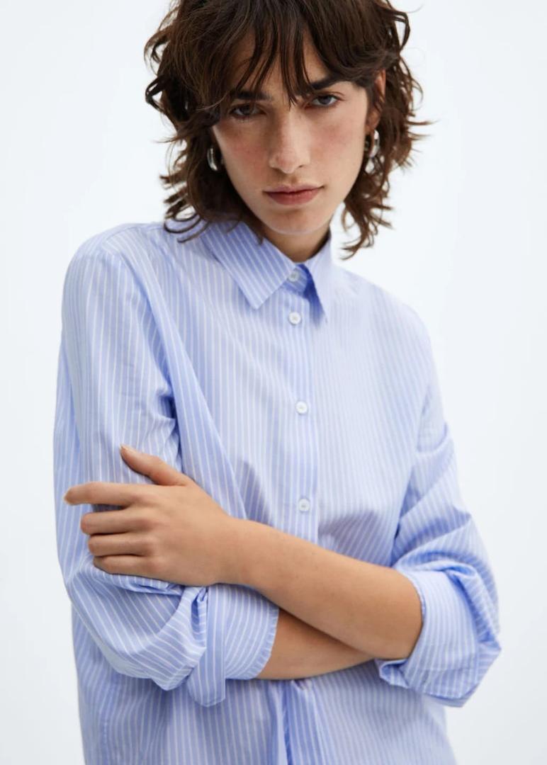 Camisa oversize de rayas de Mango