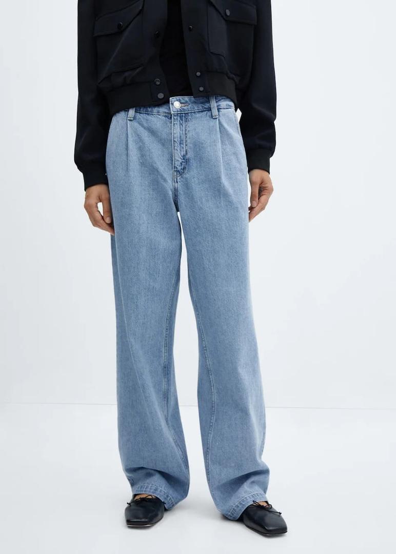 Pantalones rectos con pinzas de Mango