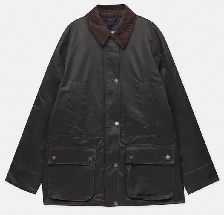 Chaqueta encerada con cuello de pana de Pull&Bear