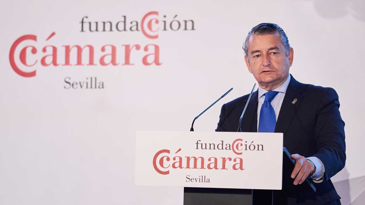 Antonio Sanz en el Foro de la Cámara de Comercio de Sevilla | Foto: Salva López para El MIRA