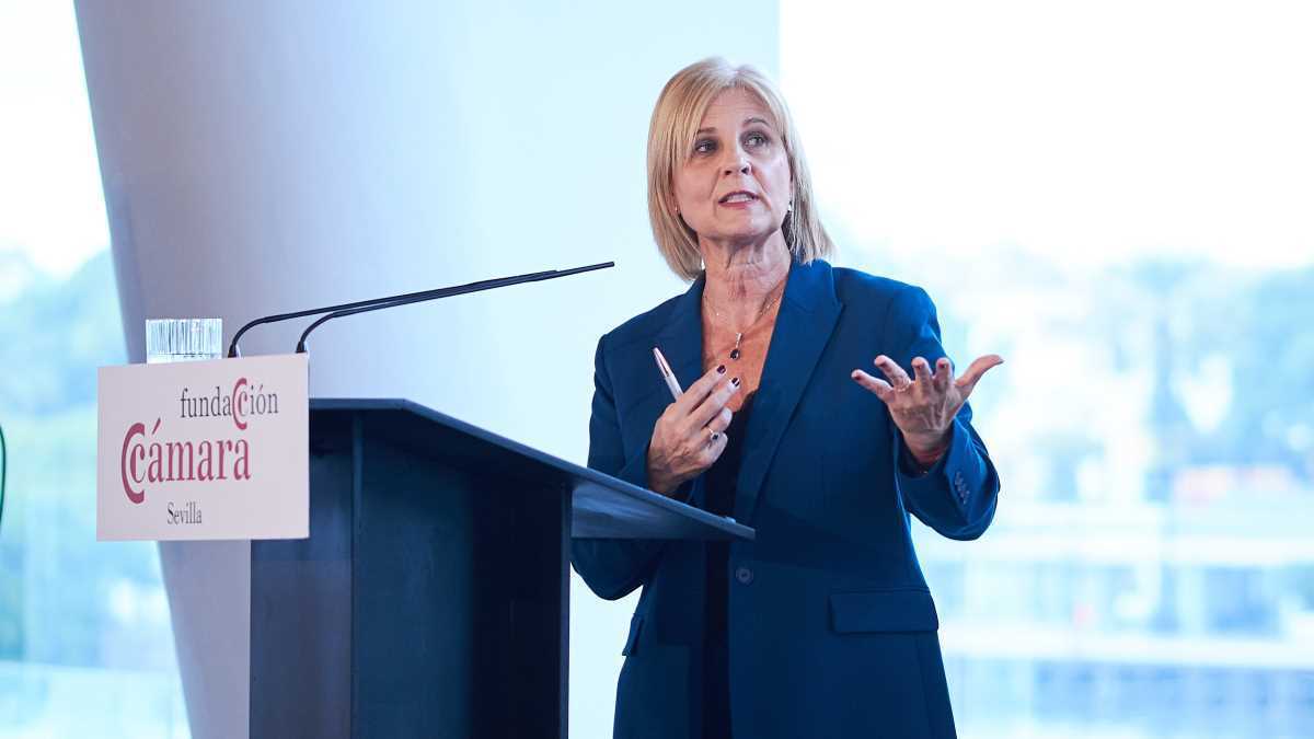 García-Pelayo en el Foro de la Cámara de Comercio de Sevilla | Foto: Salva López para El MIRA