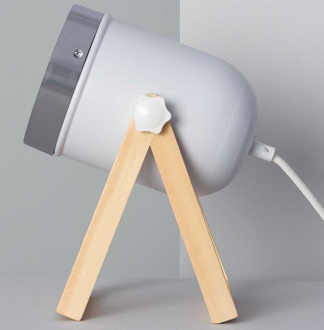 Ledkia Lámpara de Mesa de Metal y Madera Galicy Blanco de Leroy Merlin