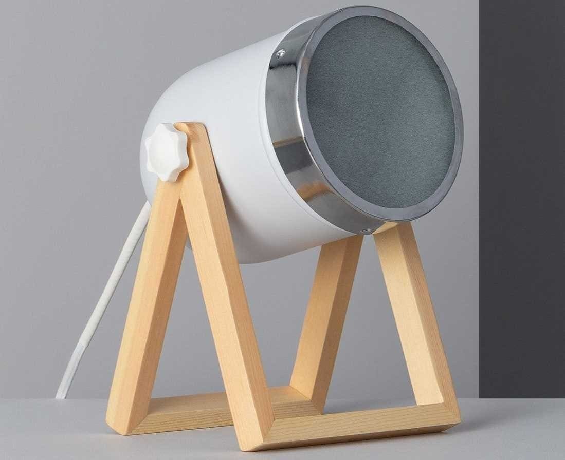 Ledkia Lámpara de Mesa de Metal y Madera Galicy Blanco de Leroy Merlin